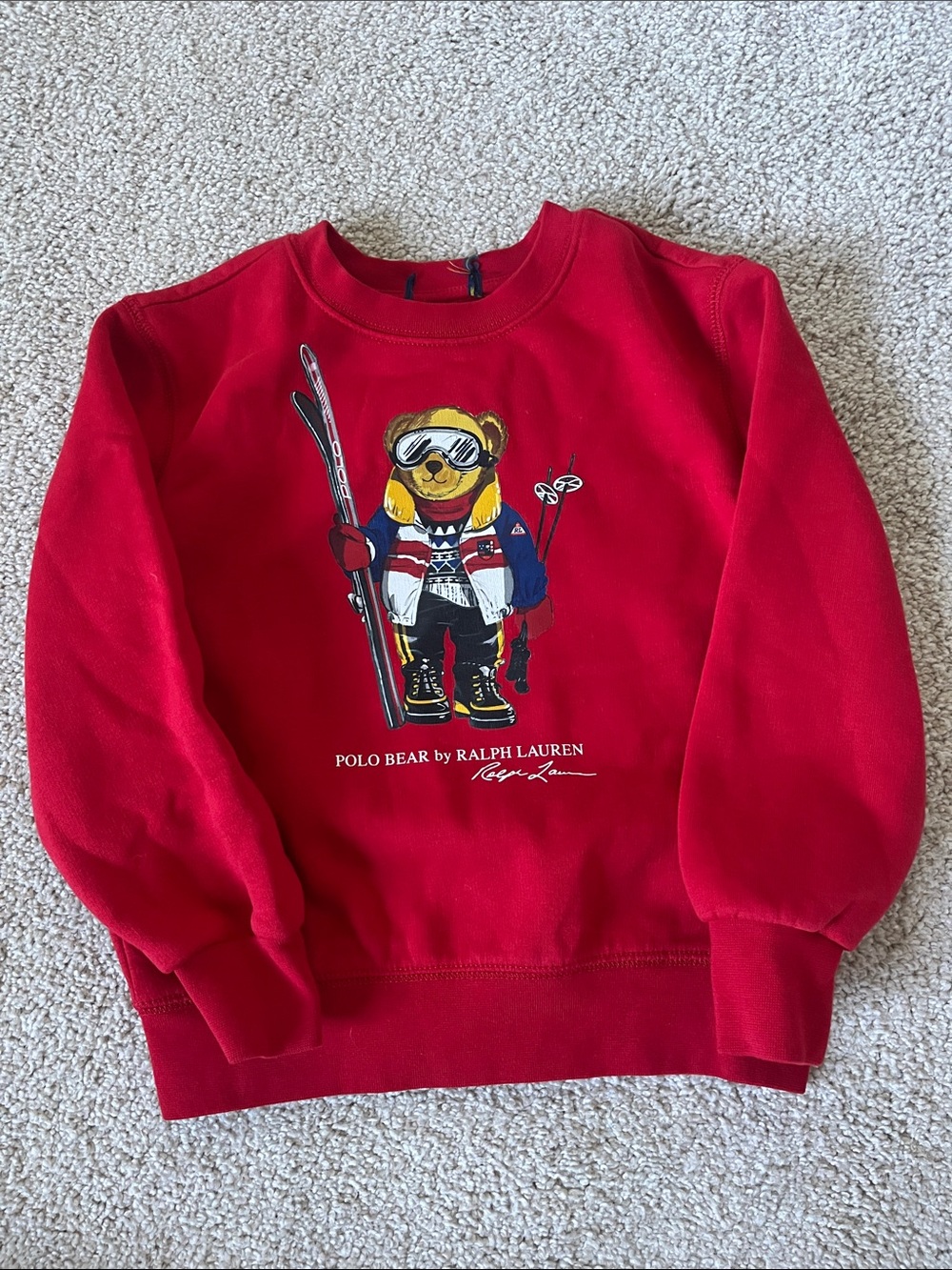 Ralph Lauren Red Polo Bear Ski Crewneck Sweatshirt